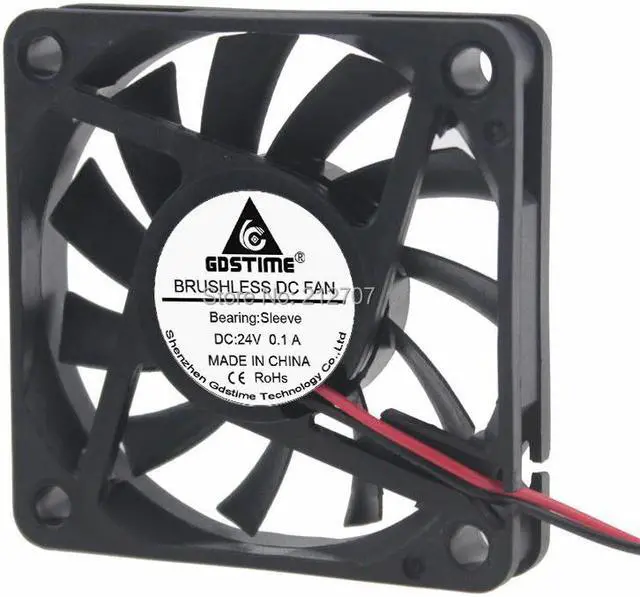 Alt view image 4 of 6 - 1PCS Brushless DC Cooling Fan 24V 60mm 6010 60x60x10mm 6CM 2Pin 11 Blades