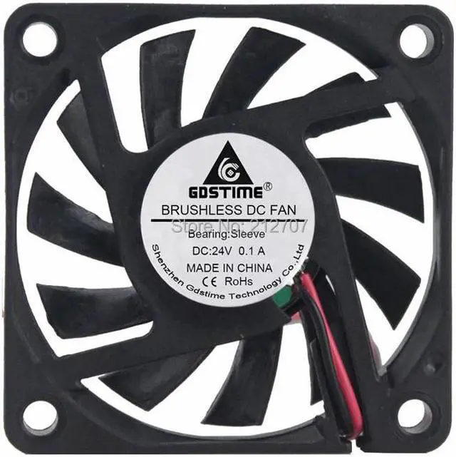 Alt view image 3 of 6 - 1PCS Brushless DC Cooling Fan 24V 60mm 6010 60x60x10mm 6CM 2Pin 11 Blades