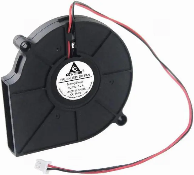Alt view image 2 of 6 - 1 Pcs DC 12 Volt 2 Wires 7.5cm Brushless Cooling Radiator 12V Exhaust Blower Fan 75mm x 15mm