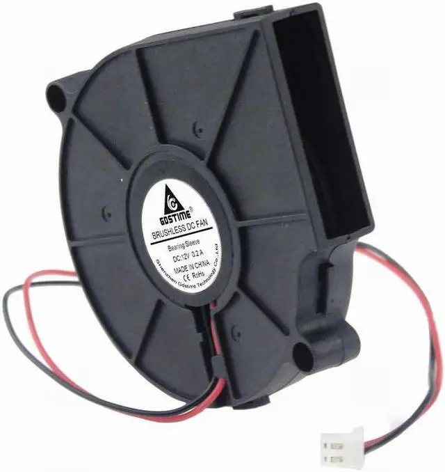 Alt view image 4 of 6 - 1 Pcs DC 12 Volt 2 Wires 7.5cm Brushless Cooling Radiator 12V Exhaust Blower Fan 75mm x 15mm
