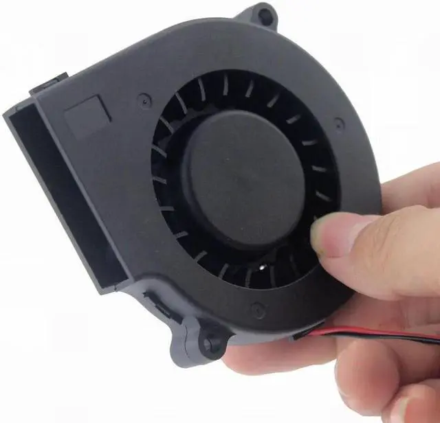 Alt view image 6 of 6 - 1 Pcs DC 12 Volt 2 Wires 7.5cm Brushless Cooling Radiator 12V Exhaust Blower Fan 75mm x 15mm