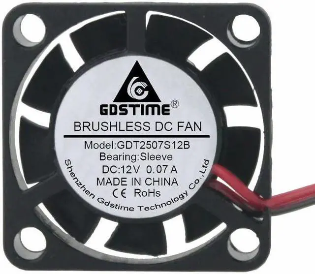Alt view image 5 of 6 - 2 pcs DC Cooling Fan 25x25x7mm Micro Radiator 25x25mm 12V 2507 25mm x 7mm PH2.0 2 Pin Small Brushless Cooler