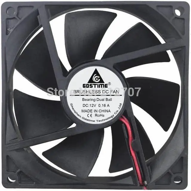 Alt view image 2 of 6 - 92mm x 25mm DC 12V 2Pin Ball Bearing Computer Cooling Fan for PC Case CPU Cooler