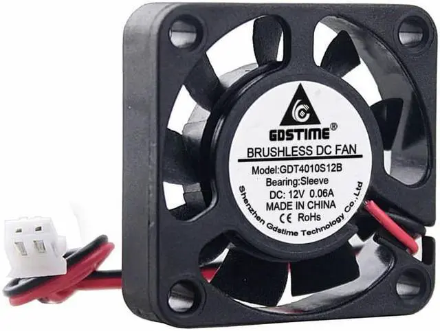 Alt view image 3 of 6 - 2 pcs DC 2.0 2Pin 12V 40x40x10mm 40mm x 10mm PC Computer Case Brushless Cooling Fan 4cm 9 Blades