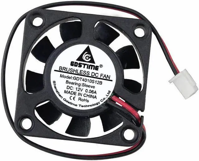Alt view image 2 of 6 - 2 pcs DC 2.0 2Pin 12V 40x40x10mm 40mm x 10mm PC Computer Case Brushless Cooling Fan 4cm 9 Blades