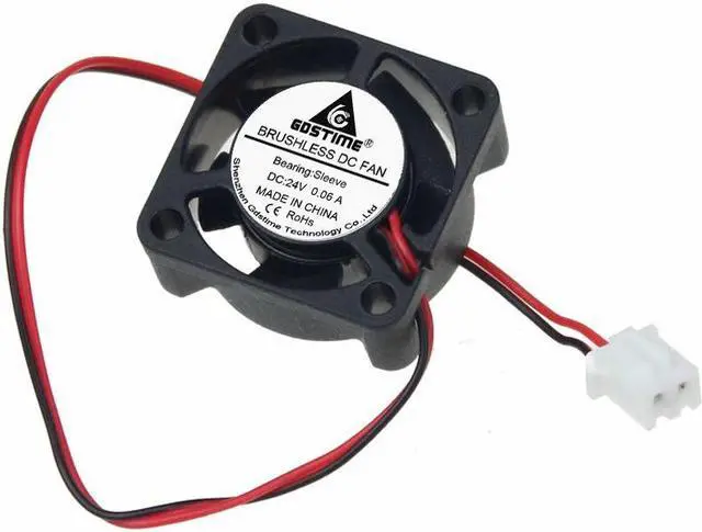 Alt view image 4 of 6 - 2 Pcs 25x25x10mm 2510 Mini Cooling Fan 25mm 2.5cm 24V Brushless DC Cooler Radiator