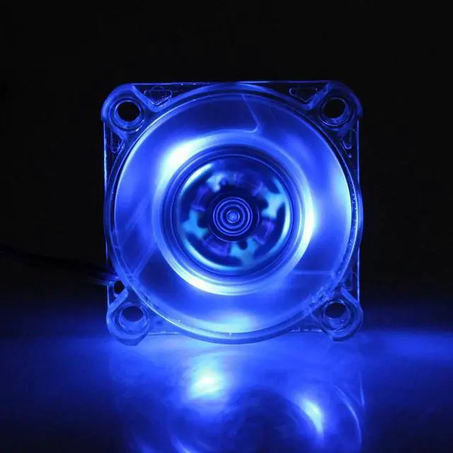 Main image of 2pcs Transparent Case Blue LED Fan 40mm 12V 3Pin Computer PC VGA Chipset Heatsink Cooler DC Cooling Fan 40x40x10mm 4010