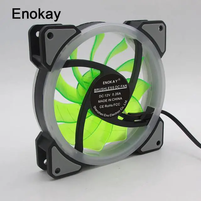 Alt view image 3 of 6 - Enokay 120mm Computer Case Super Silence Fan with LED Lights Computer PC Case Power Supply Cooling Fan Cpu Cooler Fan