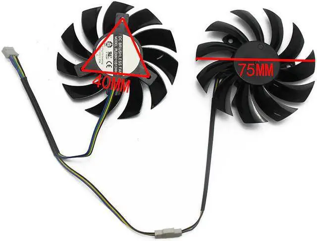 Alt view image 4 of 5 - 2PCS/lot New 75MM PLD08010S12HH 0.35A Cooler Fan ForMSI GeForce GTX 580/570/560/560Ti/480/465/460 GTX770 Video Card Cooling Fan