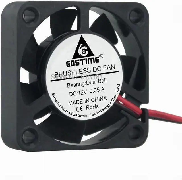 Alt view image 2 of 6 - High Speed Ball Bearing 40x40x10mm DC 12V 2 Pin 40mm Brushless Computer Cooling Fan