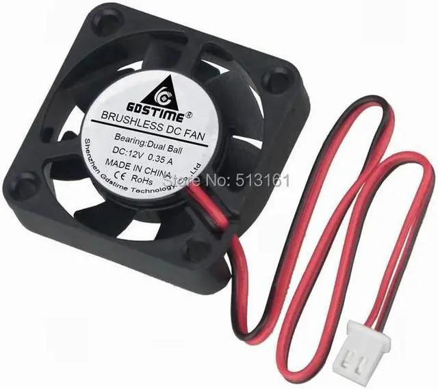 Alt view image 3 of 6 - High Speed Ball Bearing 40x40x10mm DC 12V 2 Pin 40mm Brushless Computer Cooling Fan