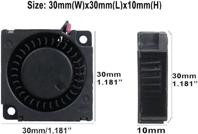 Alt view image 2 of 6 - 1 Piece DC 12V 3D Printer Blower Fan 30mm x 10mm 3010 Sleeve Bearing Laptop Cooling Fan 3cm 30x10mm Micro