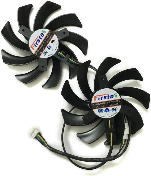 Alt view image 4 of 5 - 2pcs/lot RX 480/470 Graphics 4Pin 85mm fans 0.35A VGA Cooler Fan For XFX R9 390/390X 8G RX480 RX470 Video Card cooling