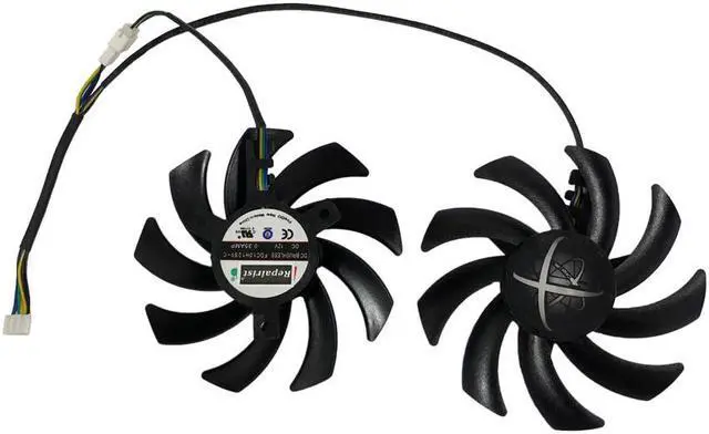 Alt view image 3 of 5 - 2pcs/lot RX 480/470 Graphics 4Pin 85mm fans 0.35A VGA Cooler Fan For XFX R9 390/390X 8G RX480 RX470 Video Card cooling