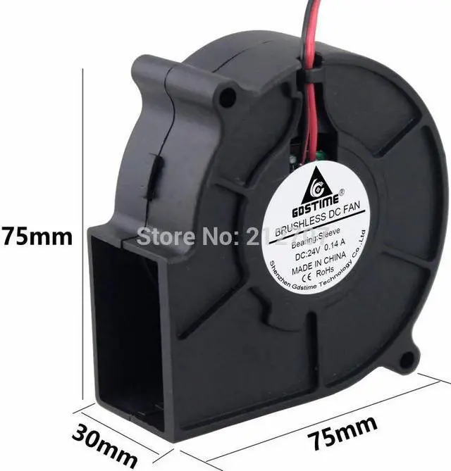 Main image of DC 24V 2Pin 7CM 75mm X 30MM 70MM Brushless Cooling Blower Fan 24 Volt