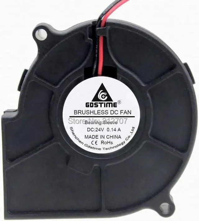 Alt view image 2 of 6 - DC 24V 2Pin 7CM 75mm X 30MM 70MM Brushless Cooling Blower Fan 24 Volt