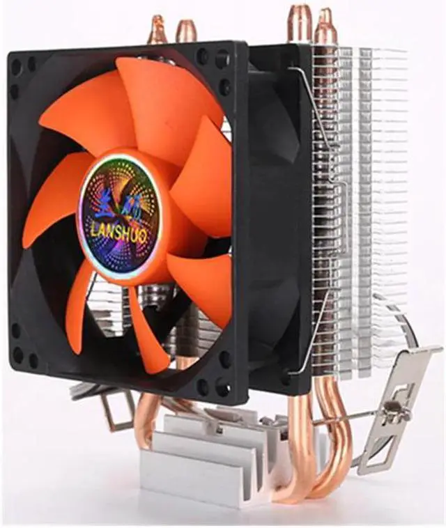 Alt view image 2 of 4 - 8cm 80mm Mini 2 Heatpipes PC CPU Cooler Heatsink Computer Cooling Fan for LGA 775/1155/1156 AMD AM2 AMD3
