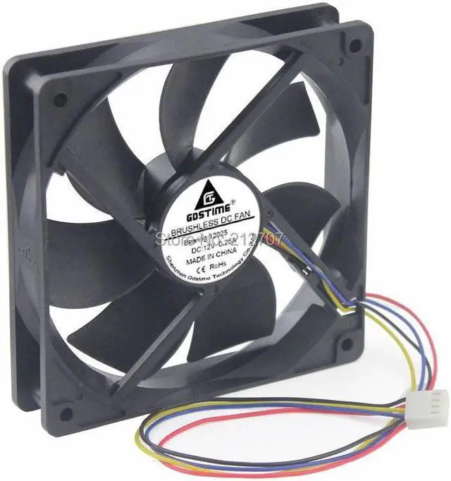 Alt view image 5 of 6 - 120mm 120x25mm 12V 4Pin DC Brushless PC Computer Hydraulic Bearing CPU Cooling Fan