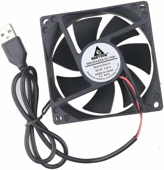 Alt view image 2 of 6 - DC 5V 80mm x 25mm USB Connector 8cm PC Computer Cooling Fan 80x80x25mm Mute Brushless Motor Cooler 8025