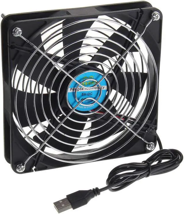 Alt view image 2 of 4 - Router Cooling Fan DIY PC Cooler Cooling TV Box Wireless Quiet DC 5V USB Power 140mm Fan 14CM with Screws Dual Protective Net