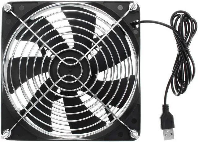 Alt view image 3 of 4 - Router Cooling Fan DIY PC Cooler Cooling TV Box Wireless Quiet DC 5V USB Power 140mm Fan 14CM with Screws Dual Protective Net