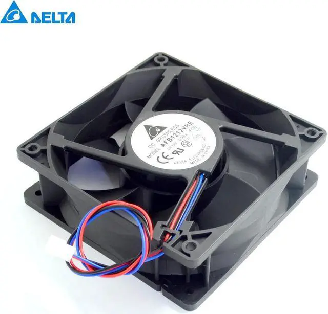 Alt view image 5 of 6 - Delta AFB1212VHE F00 signal 120mm 12cm DC 12V 0.90A 3 pin server inverter axial blower cooler cooling fan