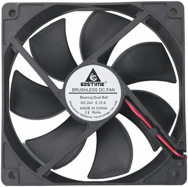 Alt view image 2 of 6 - 1 Pcs 120*25mm Two Balls DC 24V Computer Cooling Fan 12cm 12025 PC Case Cooling System Cooler 120mm x 25mm 2Pin 0.15A