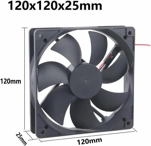 Alt view image 5 of 6 - 1 Pcs 120*25mm Two Balls DC 24V Computer Cooling Fan 12cm 12025 PC Case Cooling System Cooler 120mm x 25mm 2Pin 0.15A