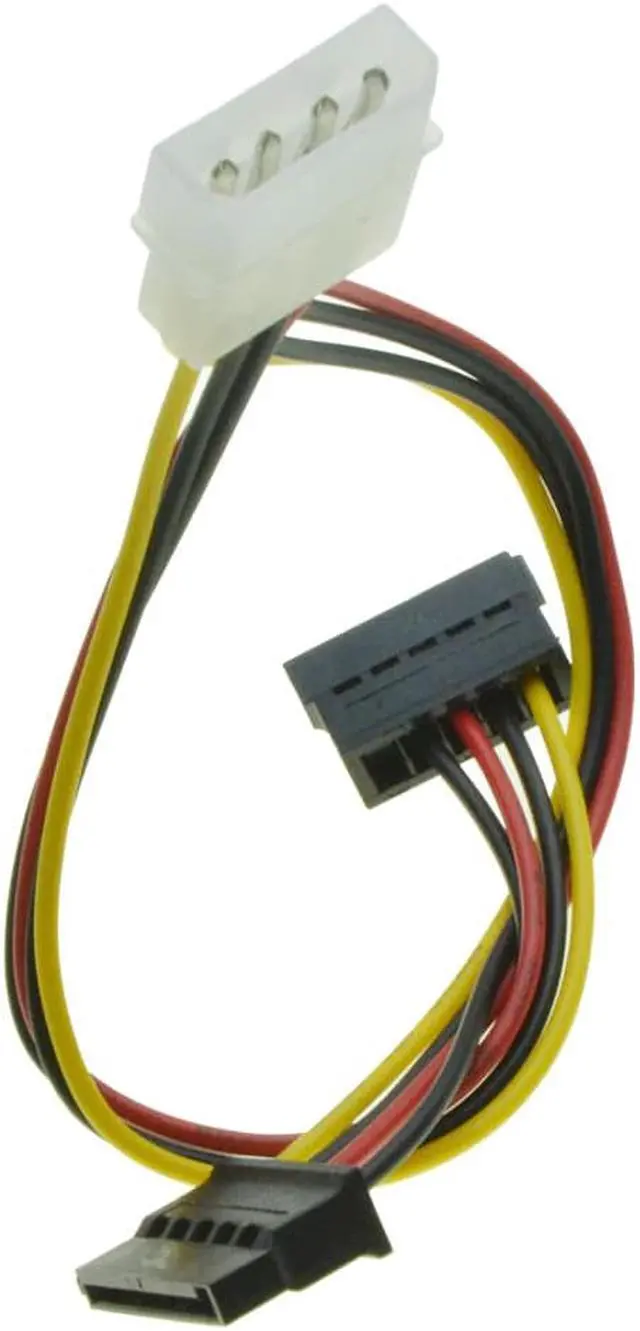 Alt view image 2 of 3 - 4Pin Molex Male 1 to 2 SATA Female Power Supply Extension Cable IDE Power Port to Dual 15 Pin SATA Y Splitter