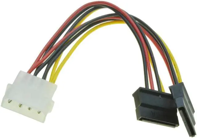Alt view image 3 of 3 - 4Pin Molex Male 1 to 2 SATA Female Power Supply Extension Cable IDE Power Port to Dual 15 Pin SATA Y Splitter