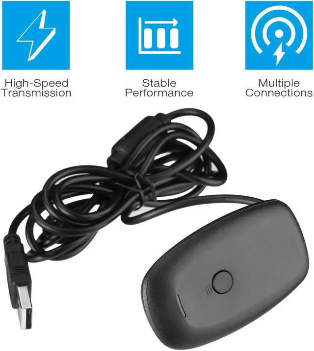 Alt view image 3 of 7 - USB Wireless Receiver Game Controller Adapter For Microsoft Xbox 360 Windows PC