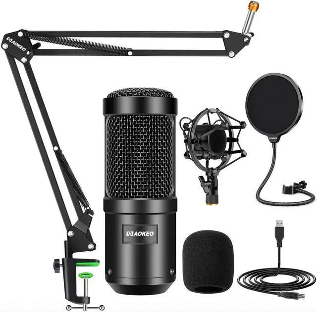 Alt view image 6 of 7 - Aokeo Professional USB Streaming Podcast PC Condenser Microphone With Stand+Pop