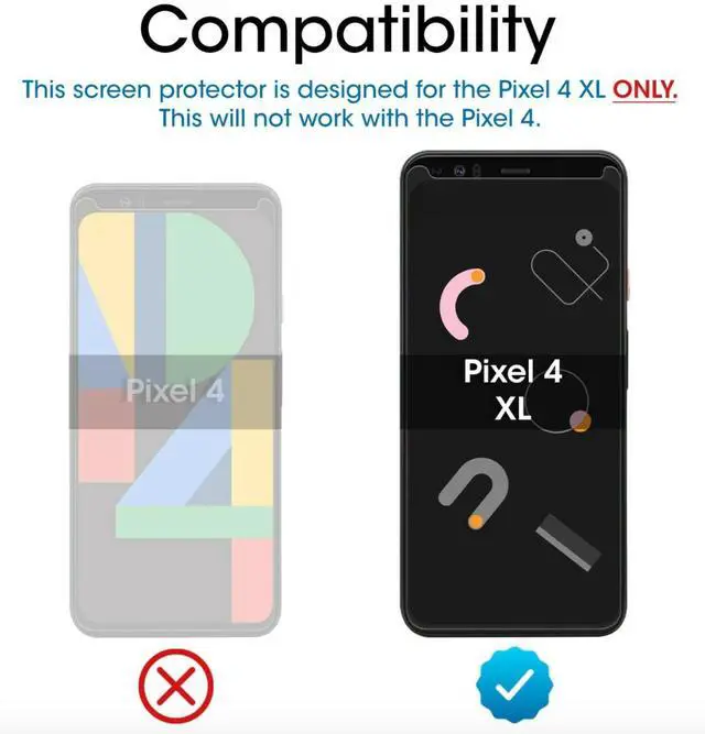 Alt view image 2 of 6 - Google Pixel 4 XL Screen Protector (3 Pack) Premium Real Tempered Glass