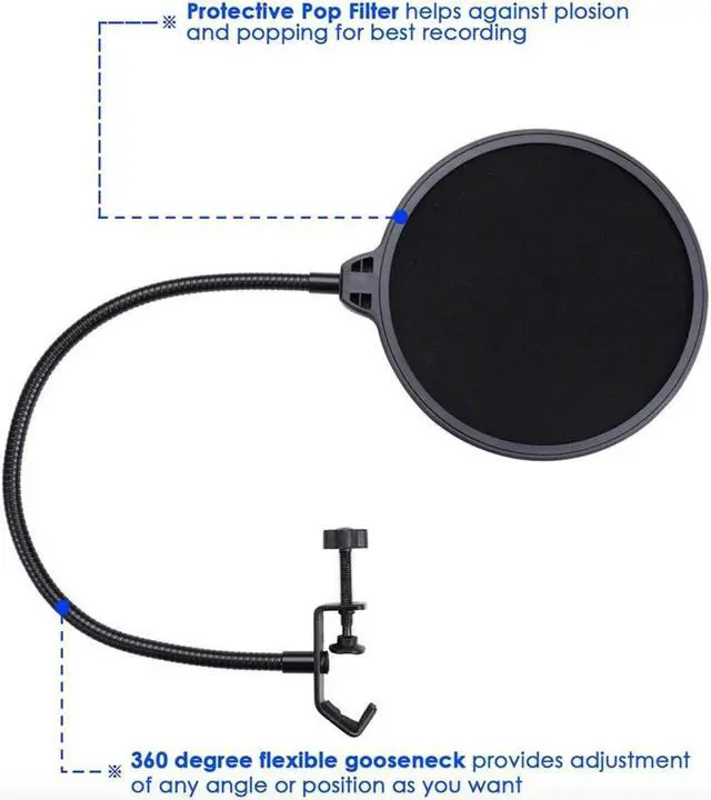 Alt view image 4 of 7 - Condenser Microphone Kit Studio Recording Pro Filter Boom Arm Stand