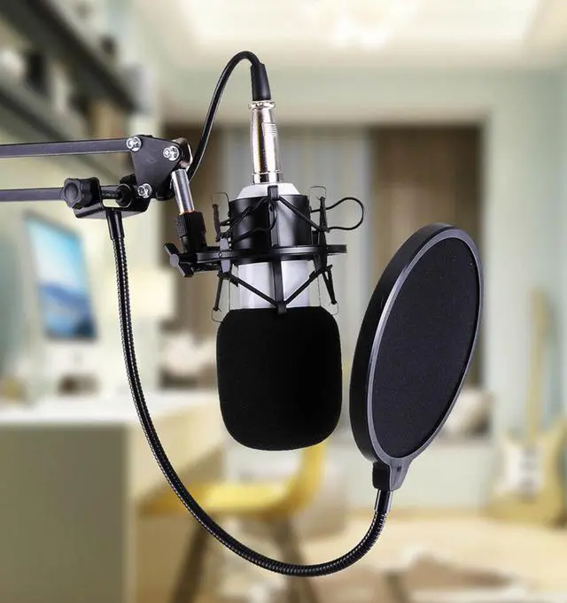 Alt view image 2 of 7 - Condenser Microphone Kit Studio Recording Pro Filter Boom Arm Stand