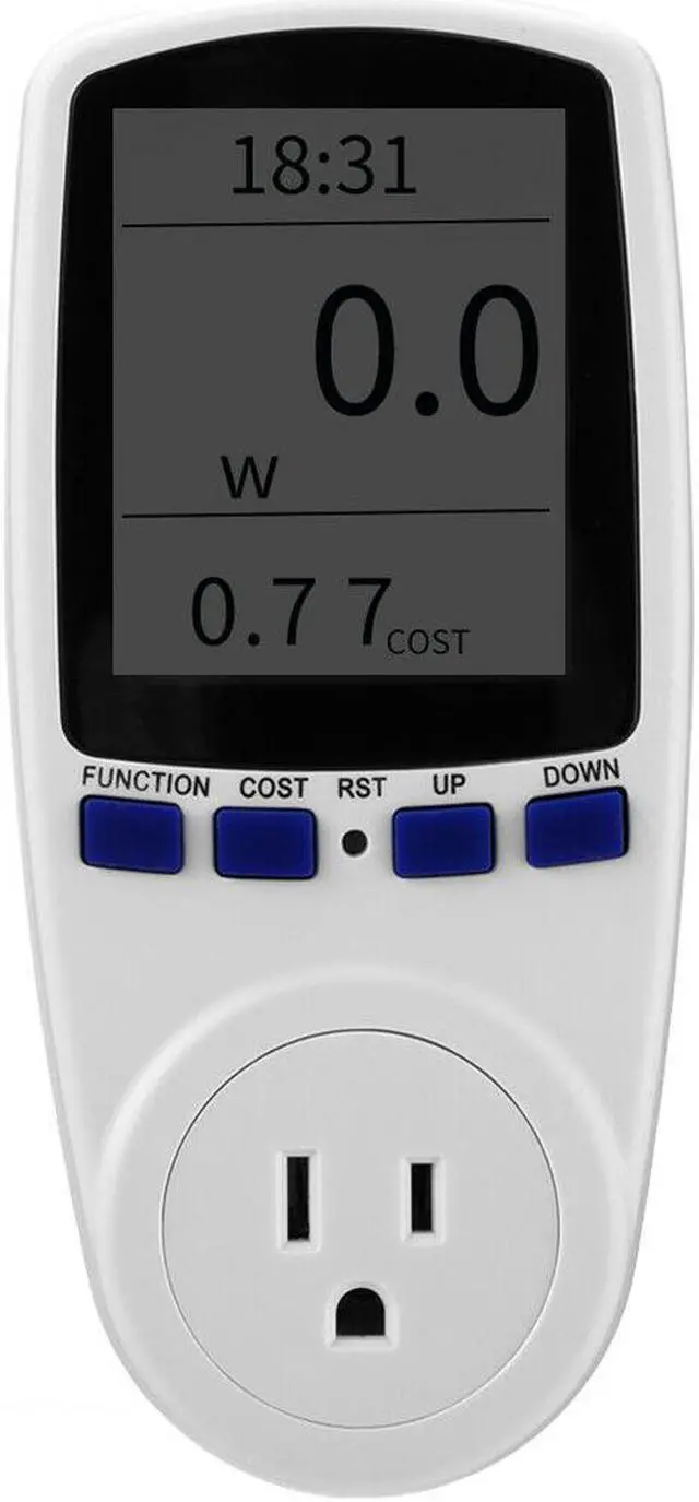 Alt view image 6 of 7 - Digital Outlet Power Meter Energy Monitor Volt Watt Voltage Amps Socket Analyzer