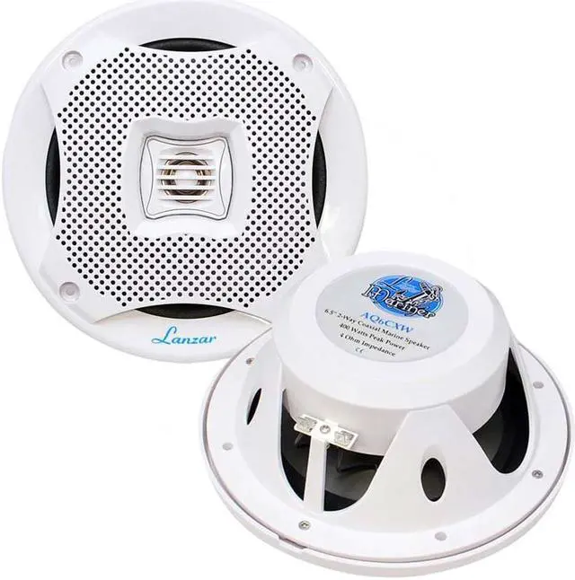 Alt view image 2 of 10 - LANZAR AQ6CXW Lanzar Marine 6.5â€ 2-Way Speakers (White)