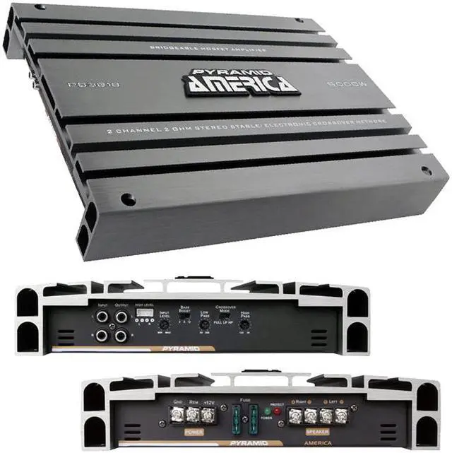 Alt view image 7 of 14 - NEW PYRAMID PB3818 5000 Watt 2-Channel Car Audio Amplifier + 1/0 Gauge Amp Kit