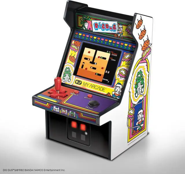 Alt view image 13 of 16 - MY ARCADE BANDAI NAMCO Dig Dug 6" Micro Arcade Machine Portable Handheld Video Game