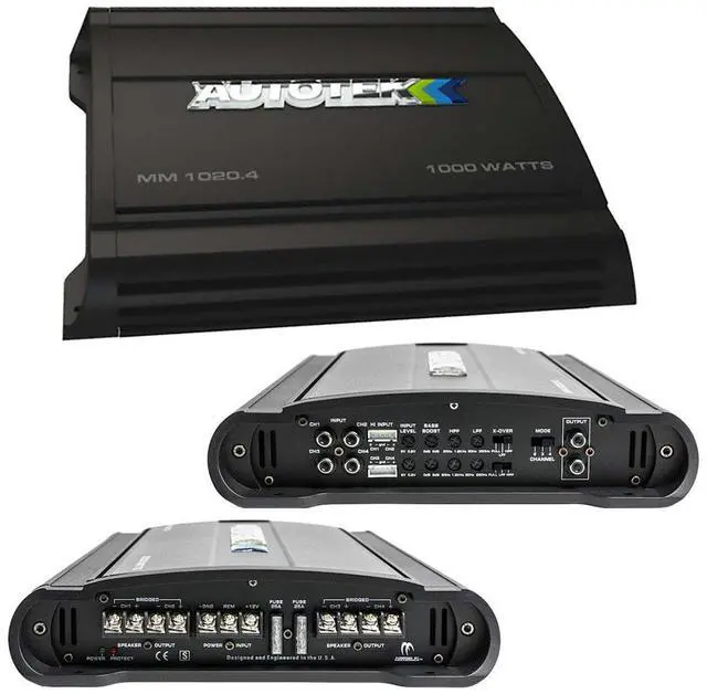 Alt view image 10 of 10 - Autotek MM1020.4 Mean Machine 1000W 4 Channel Bridgeable Amplifier Car Audio Amp