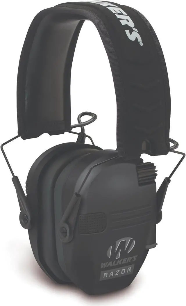 Alt view image 9 of 17 - Walker's Razor Slim Shooter Black Electronic Folding Hearing Protection Earmuffs
