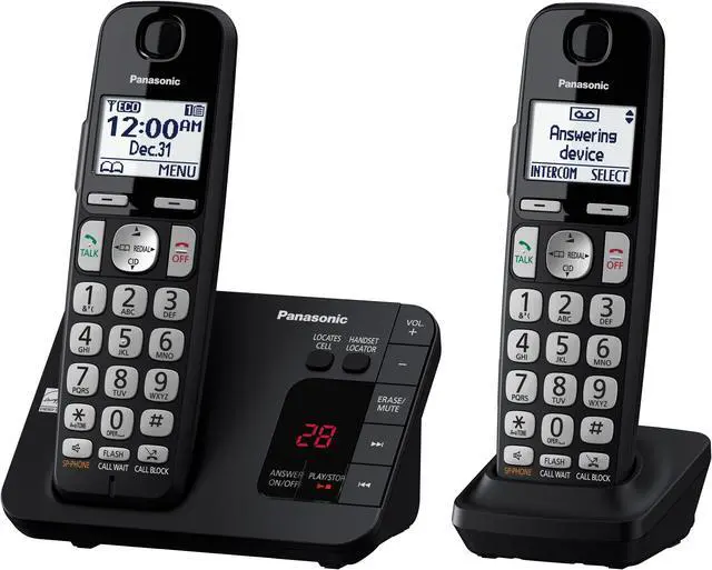 Alt view image 8 of 13 - PANASONIC CONSUMER KX-TGE432B 2HS Cordless Phone