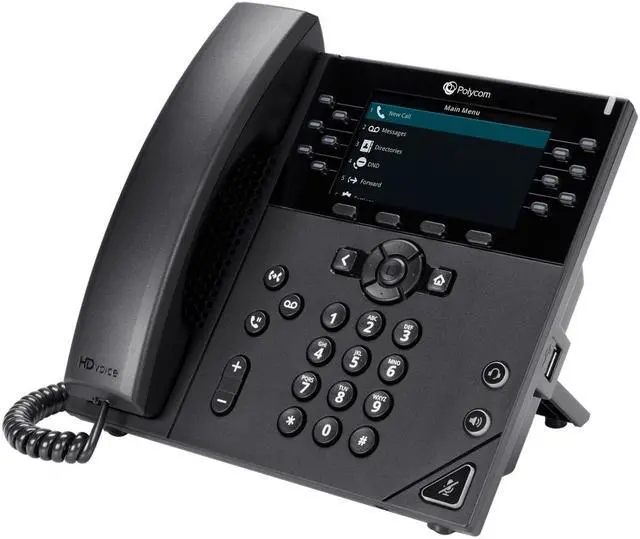 Alt view image 2 of 3 - Polycom VVX 450 (2200-48840-001) 12-Line Desktop Business IP Phone w/ Dual 10/100/1000 Ethernet Ports