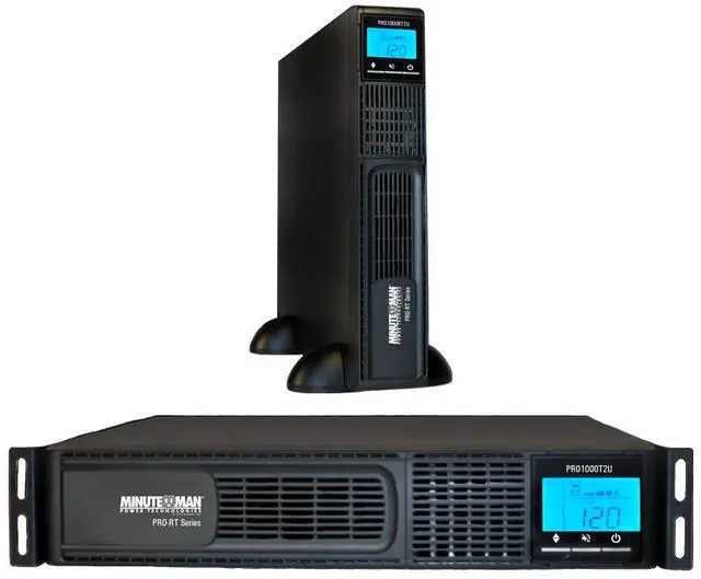 Alt view image 4 of 11 - Minuteman PRO1000RT2U PRO-RT 1000VA Tower/Rack/Wall Mountable UPS - 2U Tower/Rack/Wall Mountable - 4 Minute Stand-by - 120 V AC Input - 120 V AC Output - 8 x NEMA 5-15R Receptacle(s)