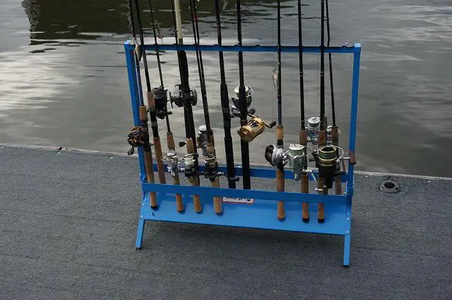 Alt view image 10 of 14 - viking solutions fishing rod rack for 22 rods, multicolor