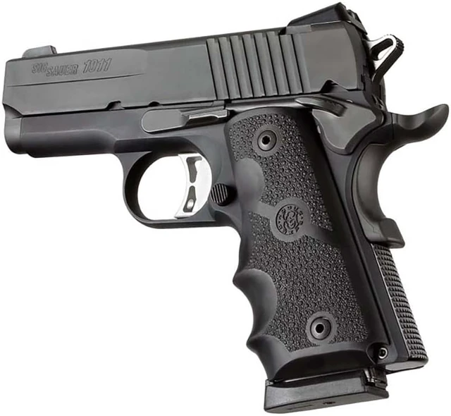 Alt view image 3 of 4 - HOGUE 43000 Hogue Officers Model Rubber GripFinger Grooves Black