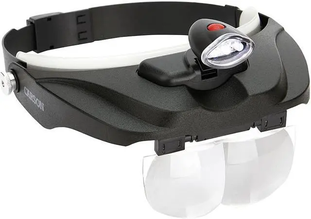 Alt view image 9 of 15 - CARSON CP-60 Carson LED Lighted Head Visor Magnifier 1.5x2x2.5x3x