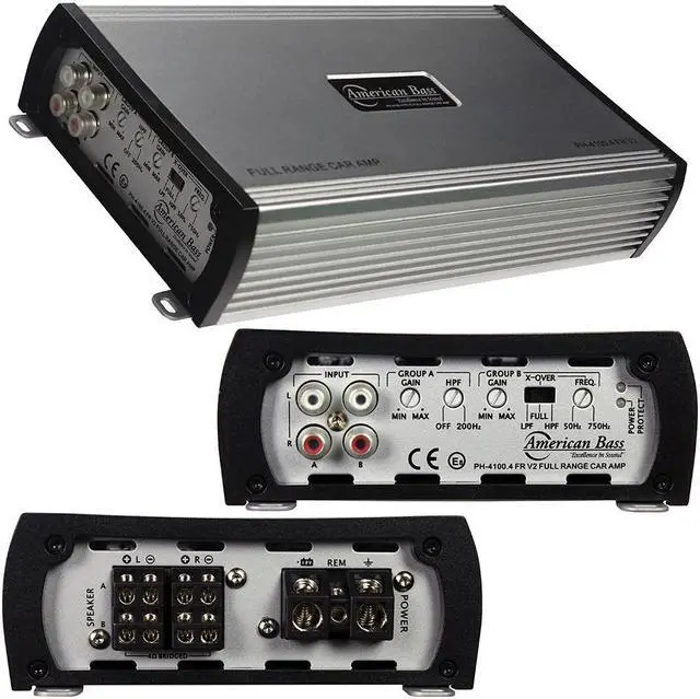Alt view image 5 of 10 - AMERICAN BASS PH-4100.4 FR V2 American Bass Amp 4 Channel 2 Ohm stable 480 Watts Max(PH4100FRV2)