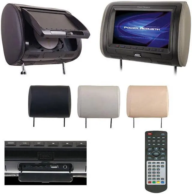 Alt view image 5 of 10 - Power Acoustik Hdvd-71Cc 7In Univ Hdrst Mon W/Dvd
