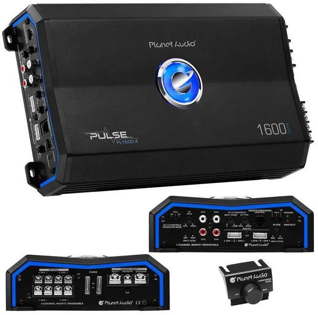 Alt view image 9 of 9 - Planet Audio Pulse 1600 Watt 4 Channel Full Range Class A/B Car Audio Amplifier